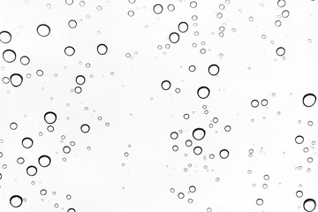Rain drops on window glasses surface Natural Pattern of raindrops. Natural pattern of raindrops on white background for your design.
