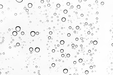 Rain drops on window glasses surface Natural Pattern of raindrops. Natural pattern of raindrops on white background for your design.