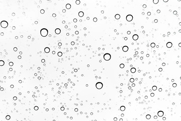 Rain drops on window glasses surface Natural Pattern of raindrops. Natural pattern of raindrops on white background for your design.