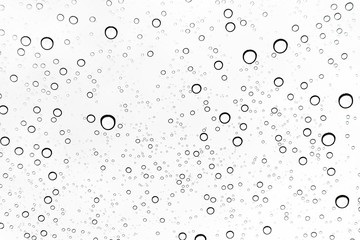 Rain drops on window glasses surface Natural Pattern of raindrops. Natural pattern of raindrops on white background for your design.