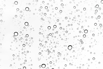 Rain drops on window glasses surface Natural Pattern of raindrops. Natural pattern of raindrops on white background for your design.