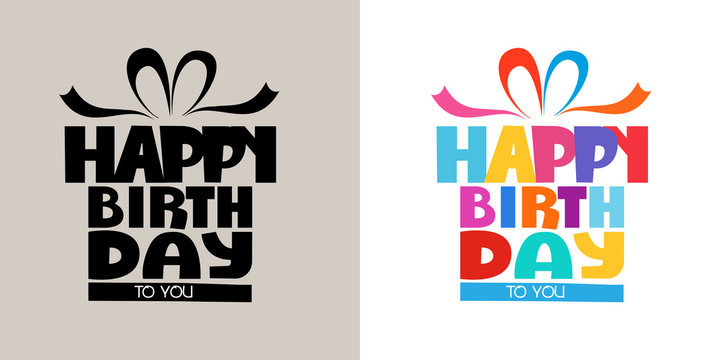 3D Colorful happy birthday calligraphy 0006