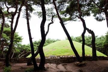 Obraz premium Royal Tomb of queen Seonduk in Gyeongju-si, South Korea.