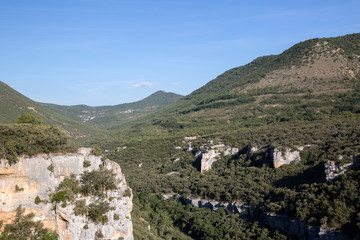 Fototapeta na wymiar View from River Ebro Viewpoint, Pesquera de Ebro; Burgos