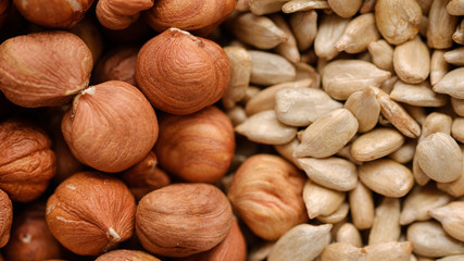 hazelnuts and sunflower seeds