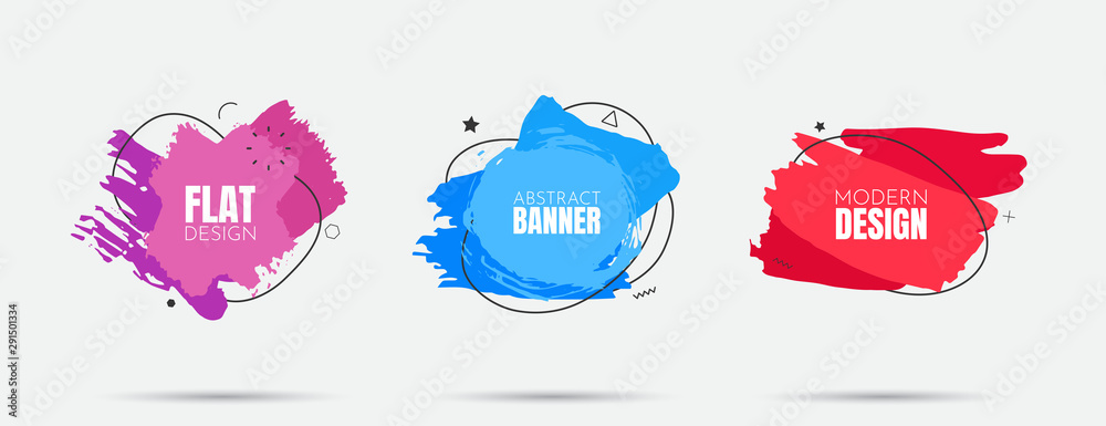 Wall mural vector modern abstract banners. flat geometric dynamic color. modern art graphics. element for desig