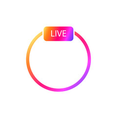 Social media Instagram icon avatar stories user LIVE video streaming colorful gradient. Vector illustration. EPS 10