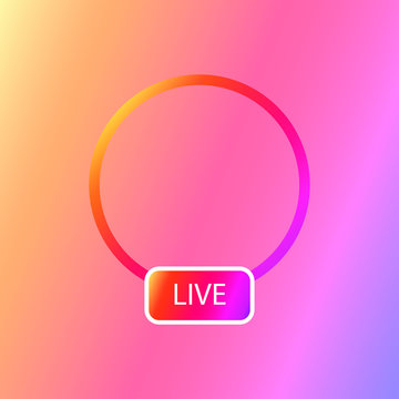 Social Media Instagram Icon Avatar Stories User LIVE Video Streaming Colorful Gradient. Vector Illustration. EPS 10