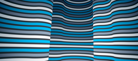 Minimal design of abstract lines in 3D perspective vector abstract background, minimalistic cool trendy retro template for covers posters and banners.