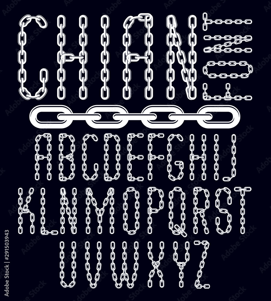 Fototapete vector font, trendy typescript can be used in poster creation. capital decorative letters created us