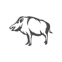 Wild boar Logo Design Vector. Template Illustration. Icon Symbol