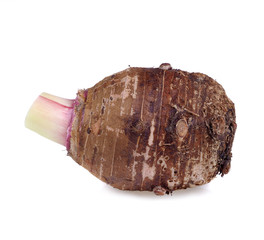 taro root isolated on a white background.