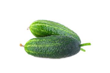 Cucumber. Two organic small cucumbers isolated on white background
