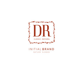 D R DR Beauty vector initial logo, handwriting logo of initial signature, wedding, fashion, jewerly, boutique, floral and botanical with creative template for any company or business.