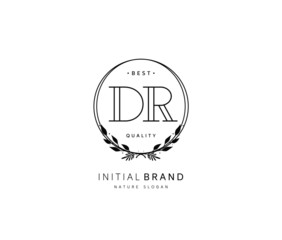 D R DR Beauty vector initial logo, handwriting logo of initial signature, wedding, fashion, jewerly, boutique, floral and botanical with creative template for any company or business.