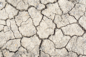 Crack soil on dry season, Global warming / cracked dried mud / Dry cracked earth background / The cracked ground, Ground in drought, Soil texture and dry mud, Dry land.