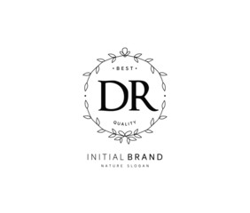 D R DR Beauty vector initial logo, handwriting logo of initial signature, wedding, fashion, jewerly, boutique, floral and botanical with creative template for any company or business.