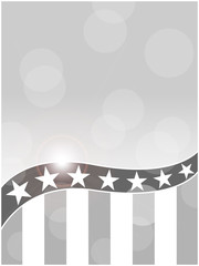 Abstract American symbols black-white background card frame with empty space for your text.