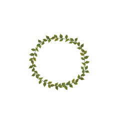 Watercolor illustration a round wreath of green leaves painted with watercolor by hand and is perfect for all types of design and printing.