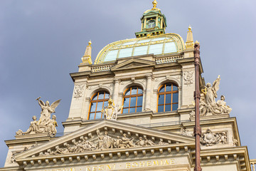 Fototapeta na wymiar View of National Museum in Prague, Czech Republic.