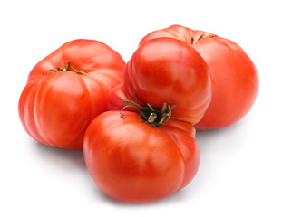 Fresh tomatoes on white background