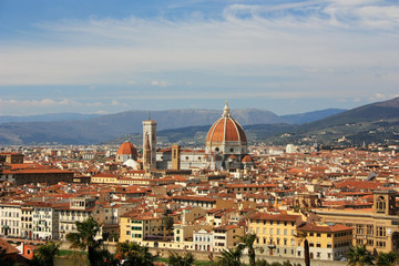 Fototapeta na wymiar View of the old city of Florence, Italy