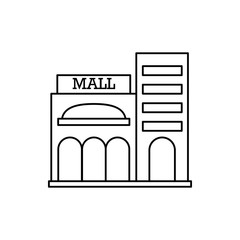 Shopping mall building icon. Element of shopping mall poll thin line icon