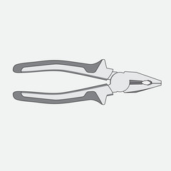 Construction tool pliers on white isolated background. Vector image