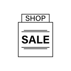 Fototapeta premium Shopping mall shop sale icon. Element of shopping mall poll thin line icon