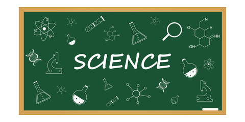 science background on a school blackboard