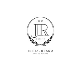 J R JR Beauty vector initial logo, handwriting logo of initial signature, wedding, fashion, jewerly, boutique, floral and botanical with creative template for any company or business.