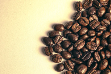 coffee bean background. Roasted coffee beans closeup. macro photo of coffee beans.