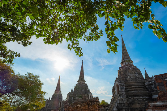 Wat Phra Si Sanphet, the old temple in Ayutthaya and a World Heritage Site.