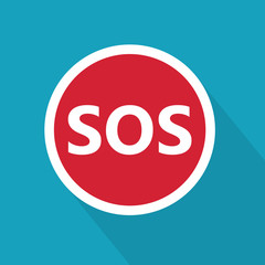 SOS sign icon- vector illustration