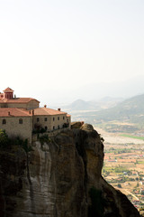 Fototapeta na wymiar Monastery of St Stephenon a big rock in Meteora, Greece