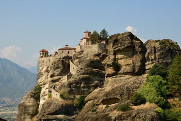 Fototapeta na wymiar Monastery of Varlaam on a big rock in Meteora, Greece