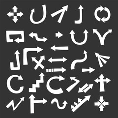 Set of arrows pointing in different directions.