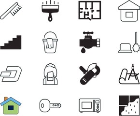 home vector icon set such as: compass, digital, common, tech, stairs, clothes, bitcoin, crypto, stencil, hotel, thin, apartment, walk, residence, dress, trowel, pipe, main, leak, one, adult
