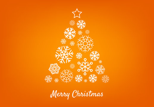 Decorative Digital Orange Christmas Tree Layout