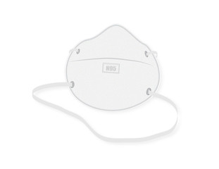 N95 Filtering face mask-safty white mask on white background-illustrator.