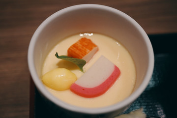 Steamed egg is appetizer of Japanese food