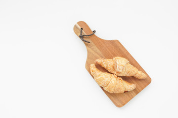 Breakfast croissant on white background