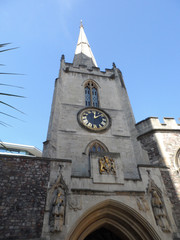 Fototapeta na wymiar St John the Baptist Medieval Tower and Spire