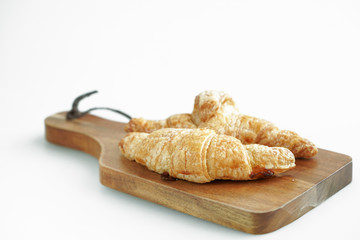 Breakfast croissant on white background
