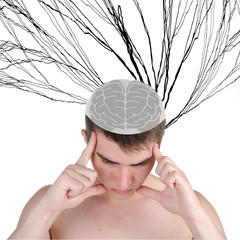 Negative emotions. The young guy has problems.