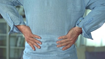 Old man with back pain