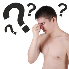 Negative emotions. The young guy has problems.