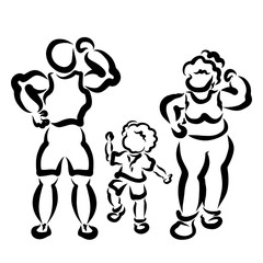 Peppy sports family, son with mom and dad