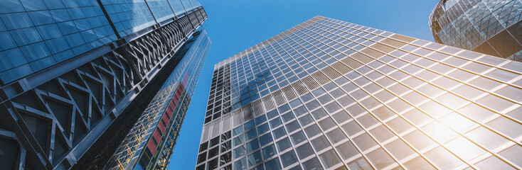 modern office buildings skyscraper in London city, banner size