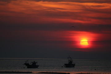 Naklejka premium sunset at sea